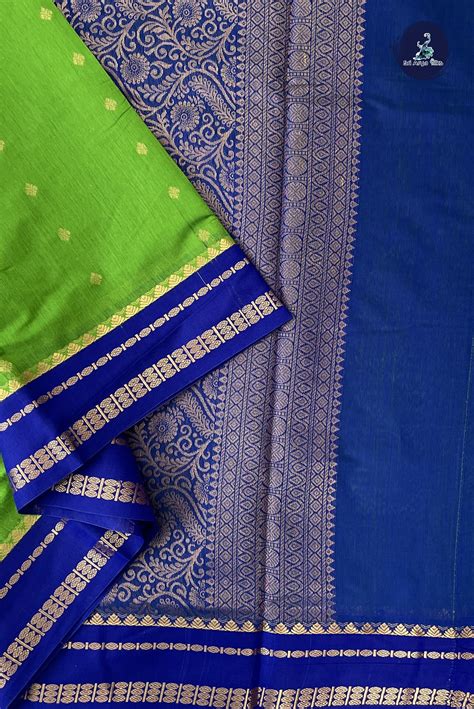 Light Green Madisar Semi Silk Cotton Saree With Zari Buttas Pattern ...