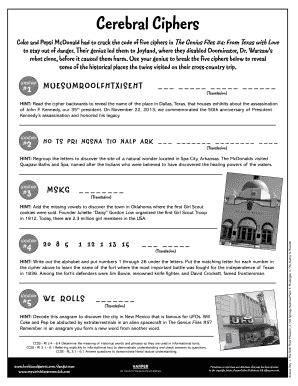 Fillable Online Cerebral Ciphers Fax Email Print - pdfFiller