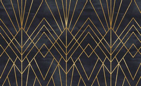 Black And Gold Art Deco Wallpaper