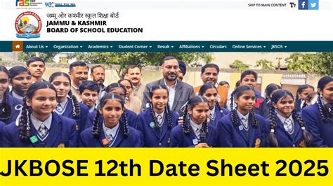 JKBOSE 12th Date Sheet 2025 Out, JKBOSE Class 12 Exam Dates for Soft ...