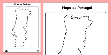 Mapa de Portugal - Página de Colorir (teacher made)