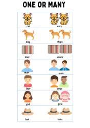 Printable Poster: One-many - English for LKG PDF Download