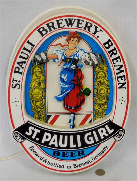 Lot - Vintage 1985 St. Pauli Girl Beer Lighted Sign WORKS
