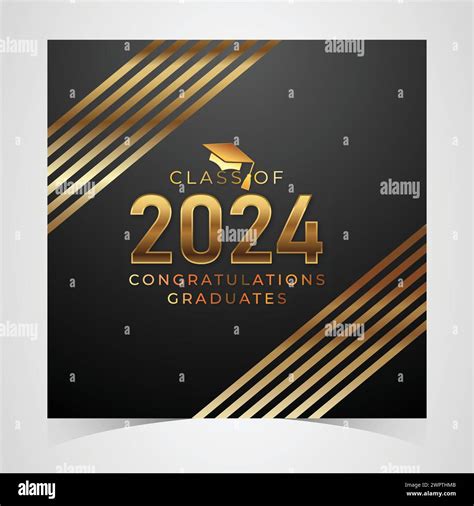 Class of 2024 Congratulations Graduates. Academic Cap and Diploma Graduation Ceremony. Vector ...