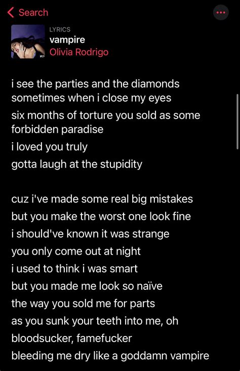 Just noticed that the lyrics for 'vampire' on Apple Music is purposely ...