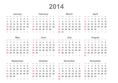 2014 calendars #3269241 | Clipart Library