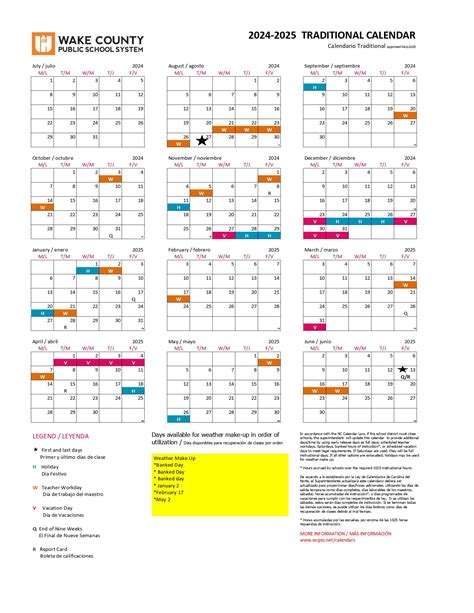 Wake County Schools Calendar 2025-2026 [Public Schools]