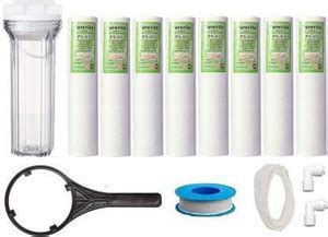 KWICK BOX 10" Crystal Clear Transparent Pre Filter Housing + 8 Pcs. 10 ...