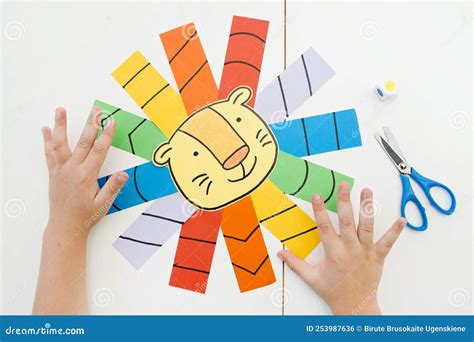 Cut the Lions Hairs by the Marked Lines. Stock Photo - Image of cartoon ...