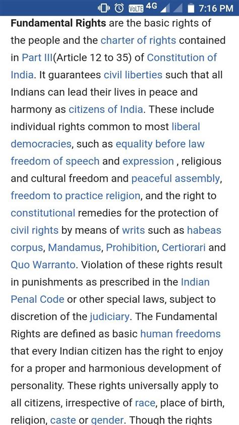 Violation of fundamental rights and its consequences - Brainly.in