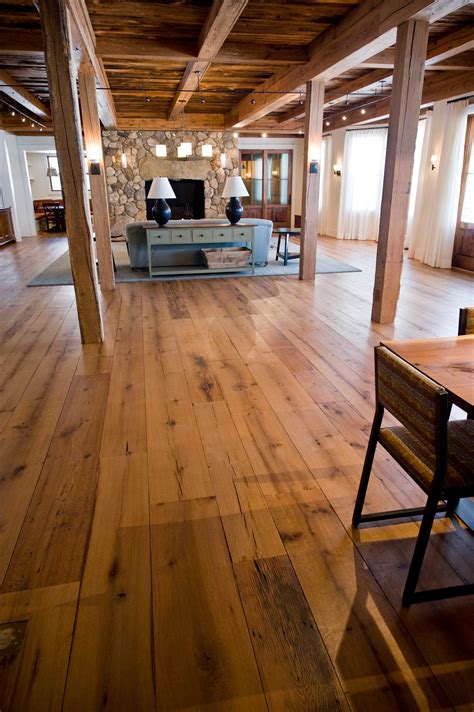 A mixed-width reclaimed White Oak floor milled for a private residence ...