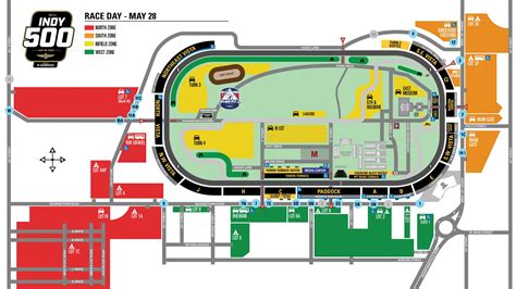 Printable IMS map for Indy 500: Guide to Indianapolis Motor Speedway