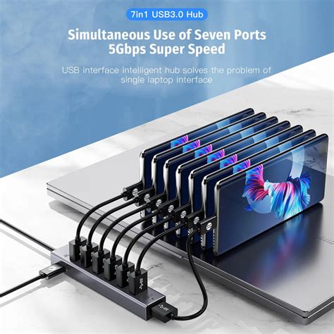 Black-i USB 3.0 7 Port Hub - Black-i