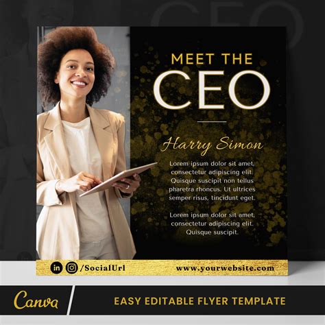 Meet the CEO Flyer, Meet the CEO Instagram Post, Social Media Flyer ...