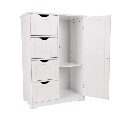 Bathroom Floor Cabinet Wooden with 1 Door & 4 India | Ubuy