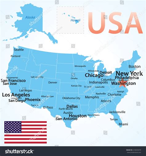 Usa Big Cities Map