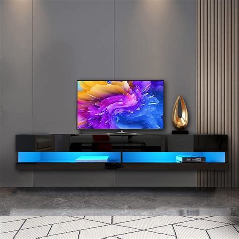 Wuleen Floating LED TV Stand, 71 Wall Mounted Entertainment India | Ubuy