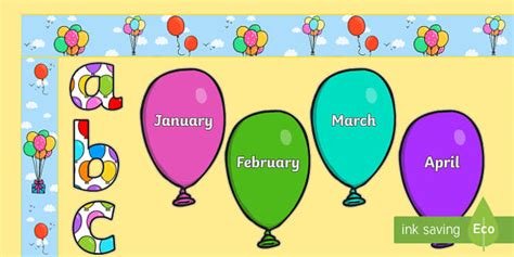 Birthday Balloons Graph Display Pack