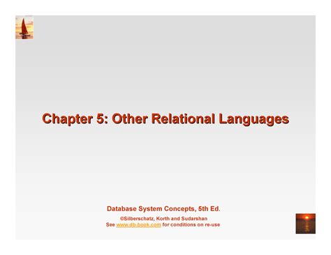 Ch5 - Important Notes - Database System Concepts, 5th Ed. ©Silberschatz ...