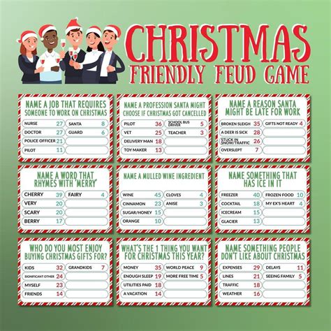 Printable christmas office party game christmas friendly feud game ...