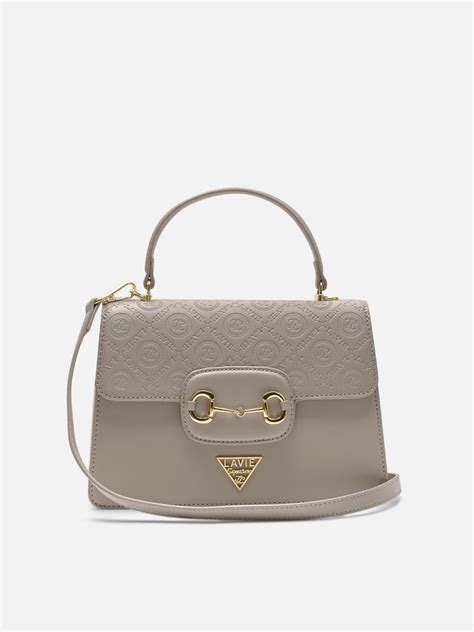 Buy Sedona 3 Compartments Flap Medium Satchel Bag Beige Online – Lavie ...