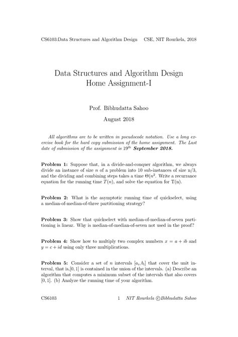 DSAD HOME Assignment 2018 - Data Structures and Algorithm Design Home ...