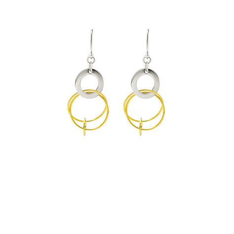 Buy the 18k Gold Plated Two Tone Silver Eclipes Earrings - Silberry