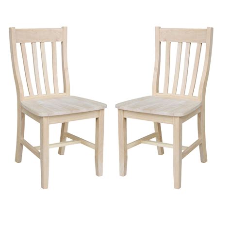 Amazon.com - Set of 2 Unfinished Solid Wood Cafe Dining Chairs ...