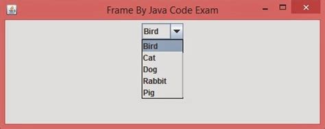 Combo Boxes Java 的图像结果