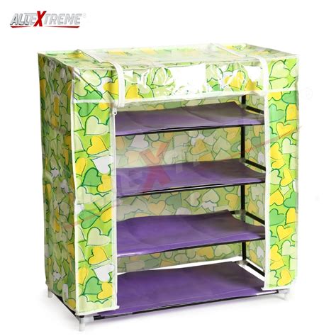 Allextreme Portable Folding 4 Layer and 5 Layer Tier Shoe Rack with ...