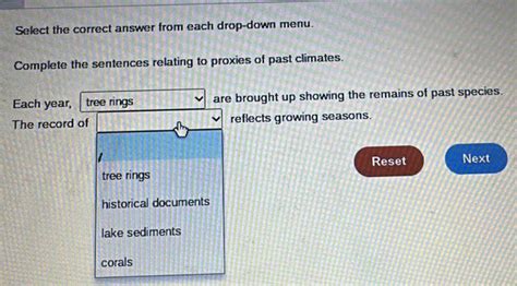 Solved: Select the correct answer from each drop-down menu. Complete ...
