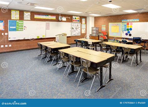 A Modern Elementary School Class Room. Stock Image - Image of board ...