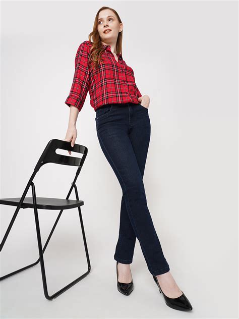 Buy Women High-Rise Snug Straight Fit Jeans | Kraus Jeans