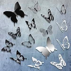 168 Pieces 3D Butterfly Wall Stickers Crystal Butterfly Wall Decor 3D ...