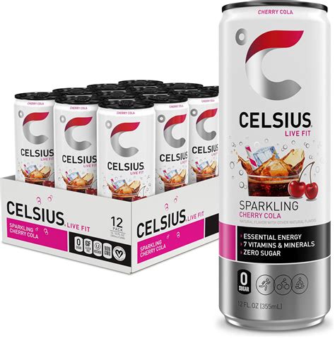 Amazon.com: CELSIUS Sparkling Cherry Cola, Functional Essential Energy ...