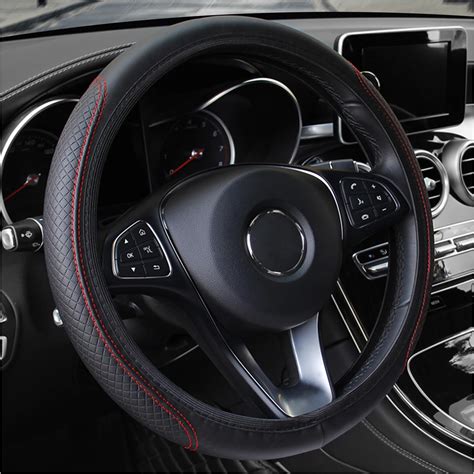 Car Steering Wheel Cover,Anti Slip Leather Steering Wheel Cover for Car Decorations ...