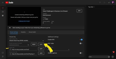 Image result for YouTube Stream Key