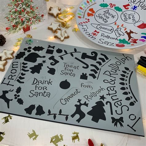 Plate for Santa Do It Yourself Stencil, Arts and Crafts Stencil for ...