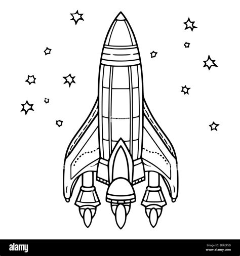 Rocket Ship Clipart Coloring Page