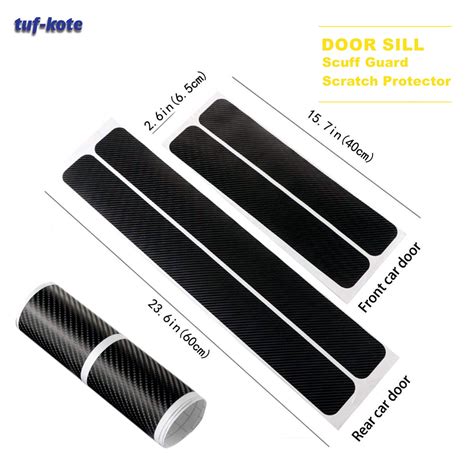 tuf-kote® 4PCS Car Sticker Universal Anti-Scratch Door Sill Scuff Guar
