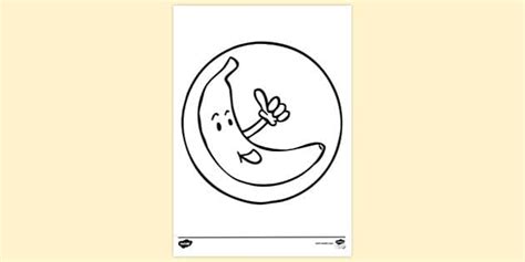 Banana Sticker Colouring Sheet | Colouring Sheets - Twinkl