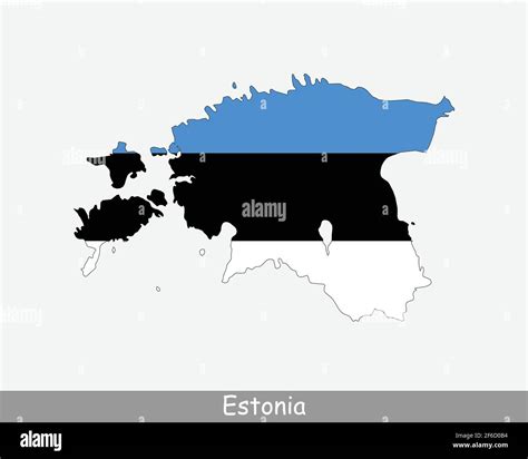 Estonia Map Flag. Map of Estonia with the Estonian national flag isolated on white background ...