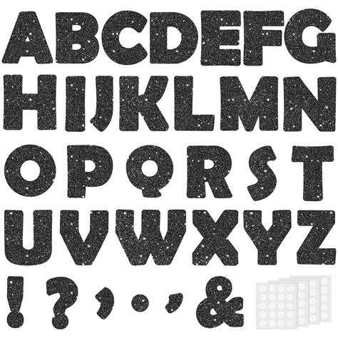 Buy 154Pcs Glitter Black Bulletin Board Letters for Classroom 7”, Large ...