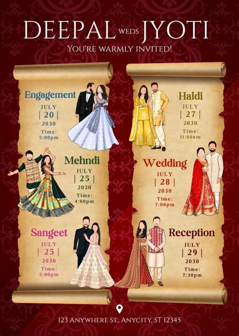 Design Free Customizable Sangeet Invitation Template | Canva