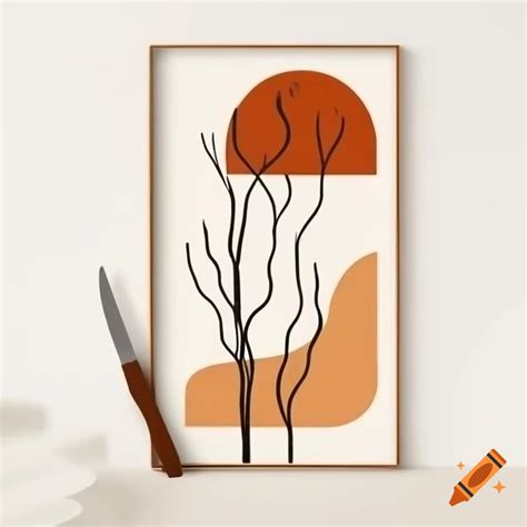 Minimalist fall oil painting created with a painting knife on Craiyon