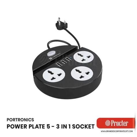 Portronics POWER PLATE 5 Power Converter with USB Charger & Mobile ...