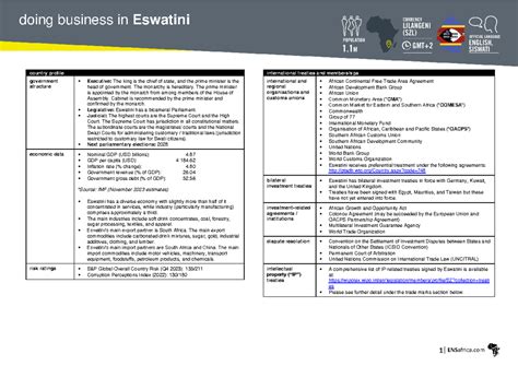 137 doing business in Eswatini - country profile government structure ...