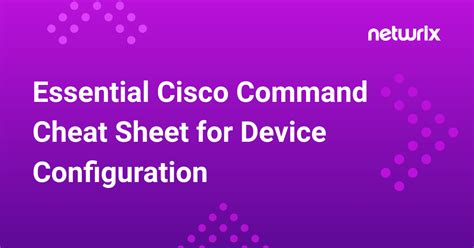 Image result for Cisco Usefull Command Cheat Sheet