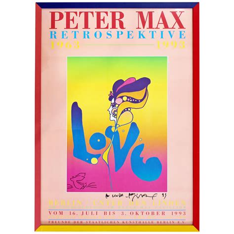 Contemporary Modern Framed Poster Signed Peter Max Berlin 30 Year ...