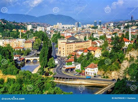 Sarajevo City, Capital of Bosnia and Herzegovina Stock Photo - Image of ...